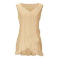 thumbnail image 3 of Womens Sleeveless Floral Lace Trim V Neck Tank Tops Casual Loose Fit Asymmetric hem Blouse Tops, 3 of 5