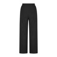 thumbnail image 6 of AHTJRT High Waist Linen Pants for Women Casual Elastic Drawstrings Trousers with Pockets Breathable Straight Wide Leg Slacks Pants Black XL, 6 of 10