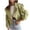 Green, variant on Jamicy Cropped Jacket for Women Juniors Peacoat Plaid Cropped Pea Coat Tweed Wool Blend Breasted Jacket for Women Long Sleeve Open Front Suit Outwear