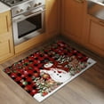 thumbnail image 2 of Entryway Rug 2'x3', Christmas Snowman Small Rug for Kitchen Bathroom Door Mat Indoor Entrance, Xmas Snowflake Elk Tree Balls Red Plaid Non-Slip Area Rugs Floor Mats Carpet Front Door Rugs, 2 of 8