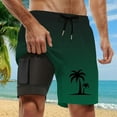 thumbnail image 2 of Mens Swim Trunks With Compresssion Liner Inseam Bathing Suit With Pockets Board Shorts Men's Swim Shorts Dark Green XL, 2 of 4