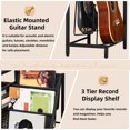 thumbnail image 4 of Vinyl Player Stand, Adjustable Guitar Stand for Acoustic Guitar, Violin, 3-Tier Turntable Stand with Vinyl Storage, Holds Up to 150 Albums, Retro Media Console Table for Living Room, 4 of 7