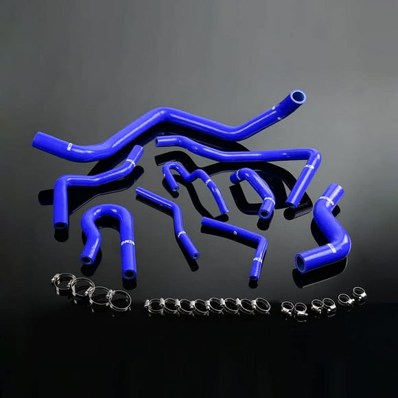 PIT66 Silicone Radiator Hose Kit,Compatible with 1992-2000 Honda Civic 1.6l Sohc D15 D16 Eg/Ek Black with Clamps