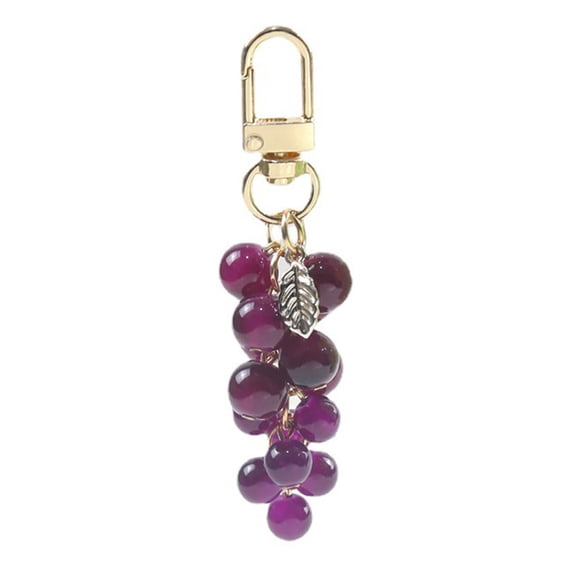 Bottone Cartoon Grape Key Chain for Women Colorful Fruit Keyring Bag Car Holder Backpack Pendant Keychain Jewelry Accessories