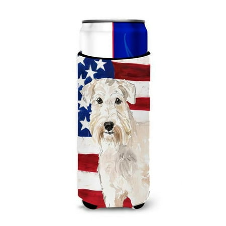 

Patriotic USA Wheaten Terrier Michelob Ultra Hugger for Slim Cans