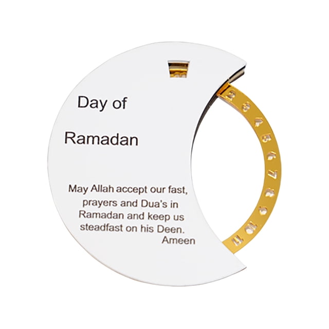 C Rotatable Advent Calendar Ramadan Countdown Wooden Acrylic Round Desktop Decor White Plate Gold Wheel For Home Party