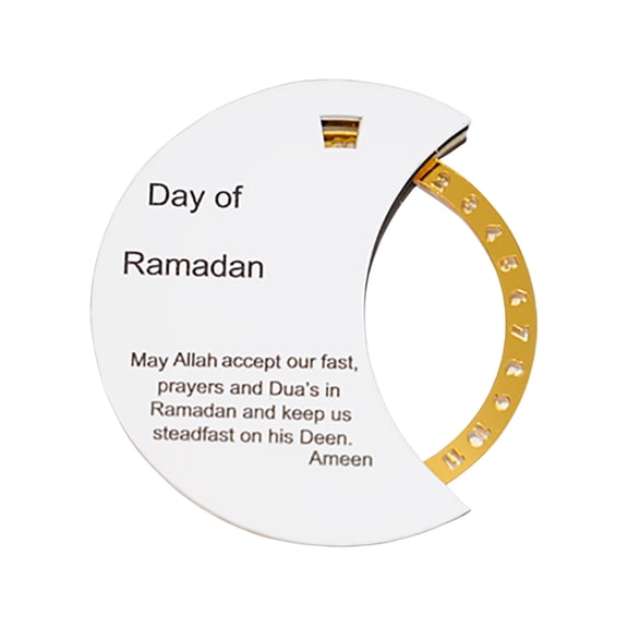 Rotatable Ramadan Countdown Calendar Wooden Acrylic Decorative Desktop Reminder for Home Celebrations and Festive Decor