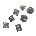 thumbnail image 3 of Solid Dices Toy Metal Polyhedron Clear Number Role Playing Rolling Dice Toy Set for Tabletop Electroplated Black Gold Font, 3 of 4