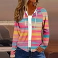 thumbnail image 5 of Women Lightweight Hoodies Jacket Long Sleeve Zipper Hooded Sweatshirt Fall Casual Comfy Zip-Up Cardigan Coat Outerwear Multicolor, M, 5 of 5