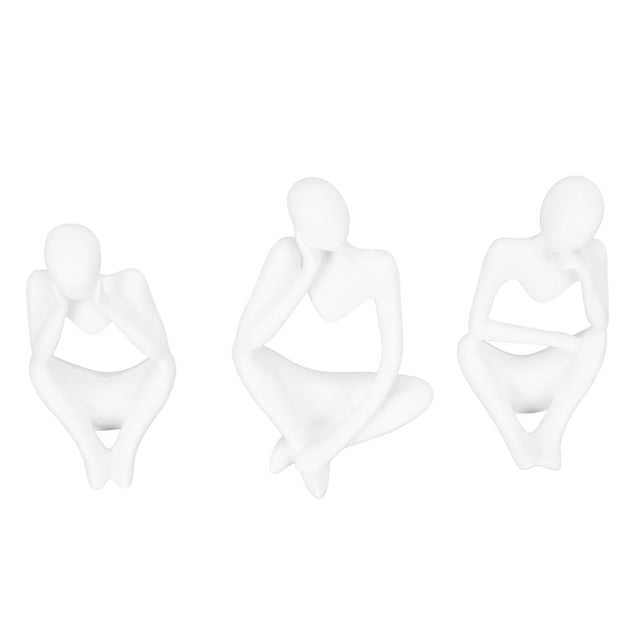 Estatua de 3 piezas Thinker Bling Bling resina blanca