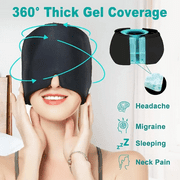 Gel Migraine Headache Relief Massager Cap - 360° Stress, Headache Pain Relief Eye Mask, Ice Head Wrap Pull to Adjust Hot Cold Therapy Hat