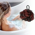 thumbnail image 2 of Unique Bargains 1 Pc Bath Shower Loofah Sponge Body Puffs for Bathroom Shower 4.13"x5.12" Red, 2 of 6