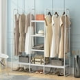 thumbnail image 5 of Freestanding Garment Rack, Clothes Rack with Double Rods and Storage Shelves, 5 of 7