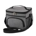thumbnail image 4 of Bolsa térmica aislada, bolso enfriador, bolso enfriador impermeable, organizador, caja de almuerzo reutilizable para adultos, trabajo, oficina, playa, Gris BLESIY Bolso de almuerzo, 4 of 8