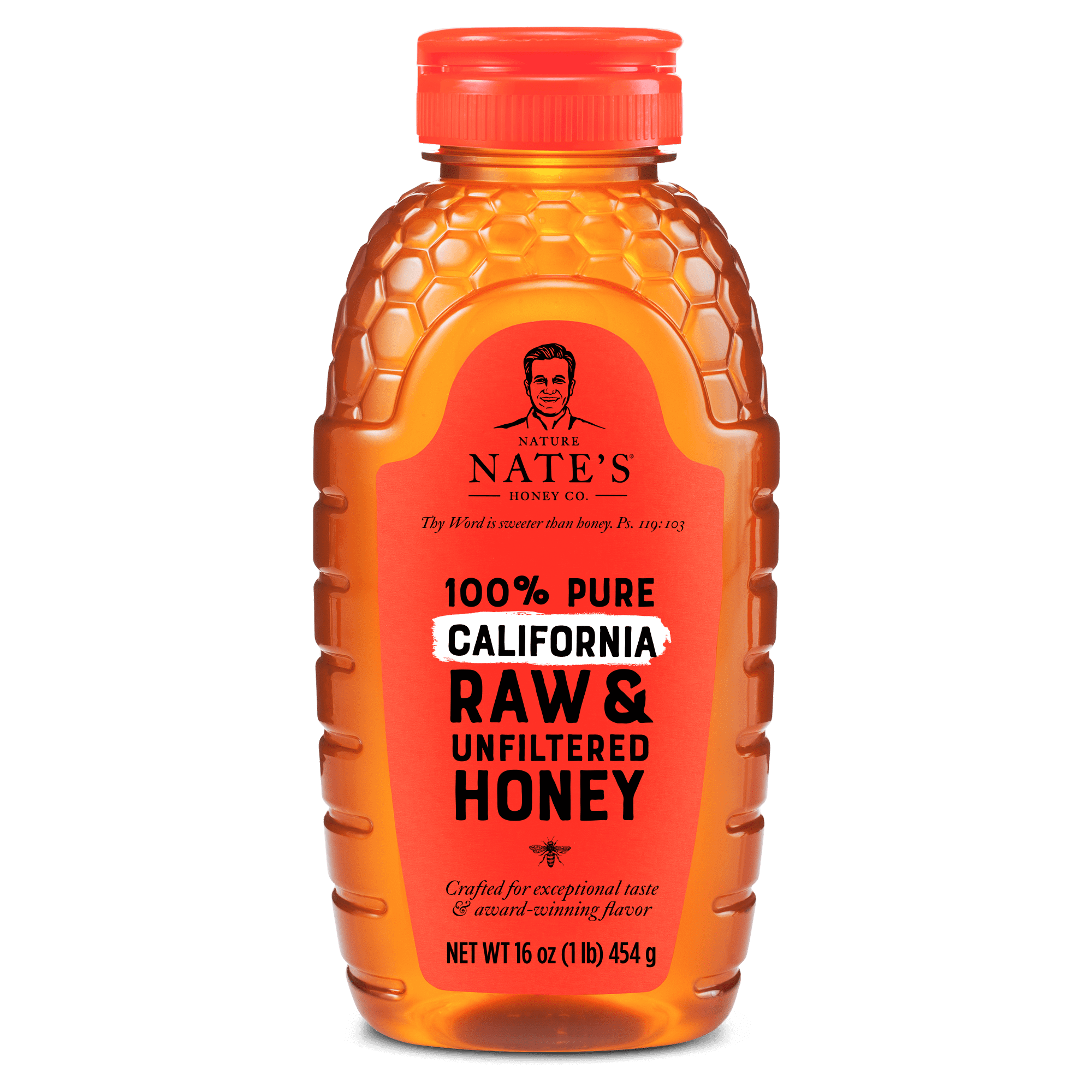 Nature Nate's California Honey: 100% Pure, Raw, and Unfiltered Honey - 16 fl oz Bottle