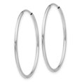 thumbnail image 2 of 14k White Gold Endless Tube Hoop Earrings Round, 2 of 7