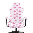 thumbnail image 3 of Whosucclay Pink Love Heart Print Gaming Chair Slipcovers, Stretchable Office Chair Cover 4 Pcs Computer Desk Chairs Covers with Armrest Covers, Rotating Armchair Protector Cover, 3 of 8