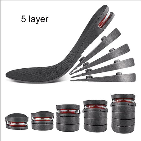

tooloflife Pair of Increase Insoles for Sports Shoes Formal Shoes Casual Shoes Unisex Black 1 Layer-5 Layer