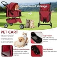 thumbnail image 5 of CZMDZH Dog Stroller,3 Wheels Travel Folding Pet Stroller for Small Medium Dog Cat Jogger Stroller with Storage Basket Removable Liner, 5 of 7
