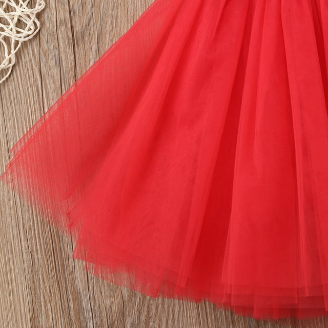 Kmbangi Bébé Fille Robe à Paillettes Sans Manches Princesse Maille Surpiqûres Robes