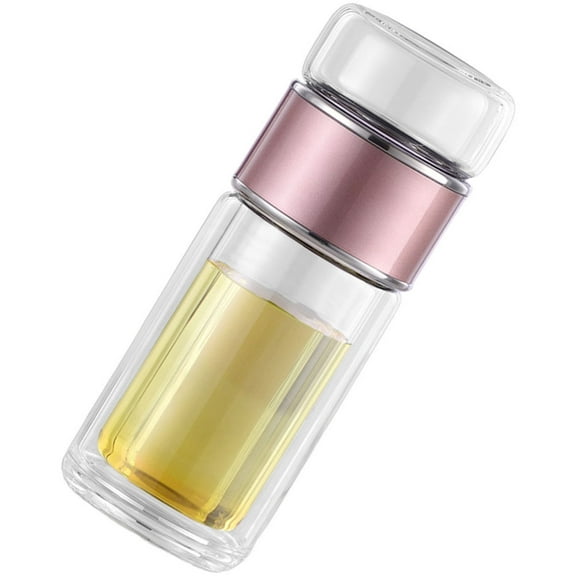 Tea Cup Strainer Tea Cup with Infuser Clear Insulated Water Bottle Loose Tea Infuser Travel
