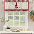 thumbnail image 2 of Red Valentine's Day Curtain Valances for Windows, Kitchen Valance Window Treatments Panel 2 Pack, Gnomes Love Heart Plaid Rustic Rod Pocket Short Curtains for Bathroom Bedroom 42 x 18 Inch, 2 of 8