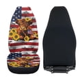 thumbnail image 4 of Uorisanigo 2pcs Front Seat Covers, High Back Bucket Cushion Breathable Automotive Interior Accessories Universal Fit for Most Sedan, Truck and SUV, Highland Cow American Flag, 4 of 7