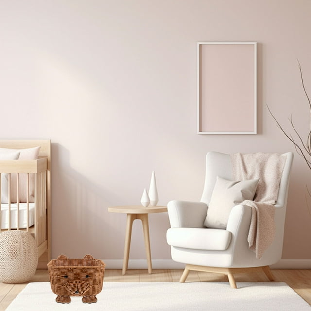 OULII Rangement de Vêtements pour Bébé en Rotin Brun pour Organiser le Linge et les Articles Ménagers 1ensemble