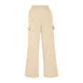 thumbnail image 6 of Women Cargo Pants Fleece Lined Wide Leg Sweatpants High Waisted Baggy Drawstring Sweatpants Winter Clothes Pant, 6 of 7