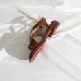 thumbnail image 4 of Agkizg Summer Women Sandals Low Heel Slide Sandals Casual Slippers Open Toe Beach Sandals Comfortable Shoes Brown, Size 6, 4 of 5