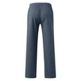 thumbnail image 3 of Male Casual Solid Full Length Straight Pant Drawstring Pocket Trousers - Polyester, Comfortable/Stretchy, Summer Wear, Fits True to Size, 3 of 6