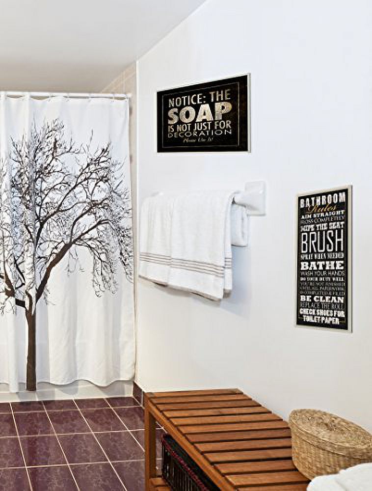 Bathroom Rules Black Typography Tall Bathroom Wall Plaque