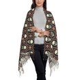 thumbnail image 2 of Xecao Vintage Records Pattern Womens Winter Scarf Fall Scarf Oversized Large Scarf for Women Warm Shawl Wrap, 2 of 8