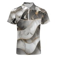 thumbnail image 4 of Marble Texture Men Zipper T-shirt Summer Casual Short Sleeve T-shirt Top, 4 of 7