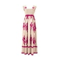 thumbnail image 5 of Women's Summer Beach Vacation Dresses 2025 Blue and White Floral Long Maxi Sundresses Hot Pink S, 5 of 9