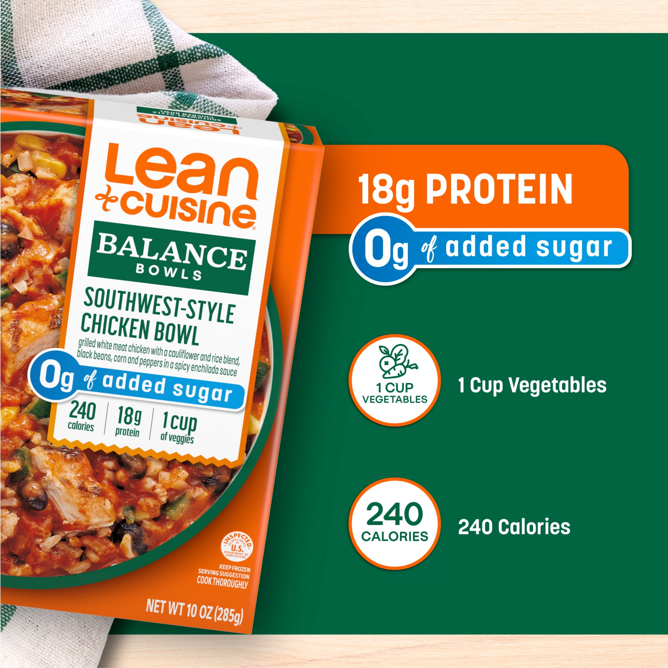 Lean Cuisine Southwest-Style Chicken Bowl, Frozen Meal Balance Bowl,  10 oz