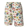 thumbnail image 6 of Uemuo Butterfly Flowers Pattern Men's Swim Trunks Hawaiian Beach Bathing Suit Swimsuits Beach Quick-Dry Shorts with Pockets-Medium, 6 of 9