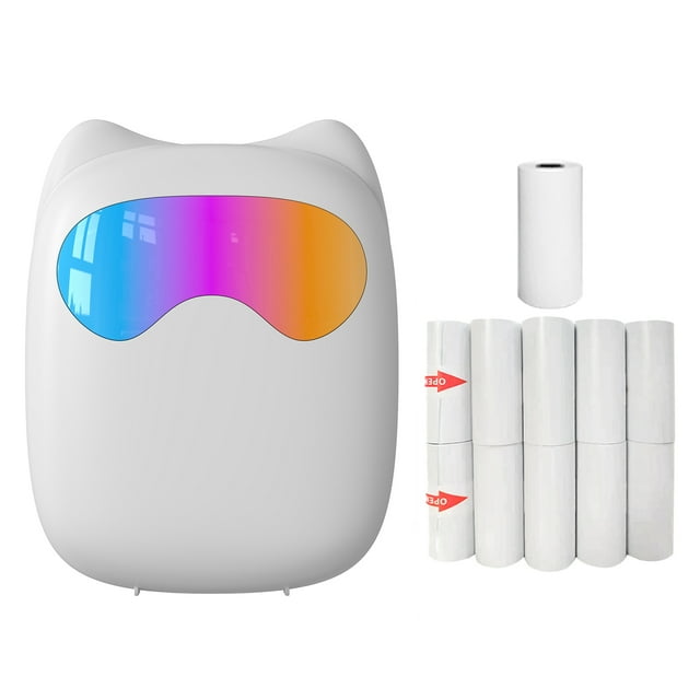 TFixol Imprimante Thermique Compacte M7 avec Papier 58mm, Impression Sans Encre, Batterie Intégrée, Inclut 10 Rouleaux Adhésifs et 1 Rouleau de Papier Thermique, Charge Type-C, Résolution 200dpi