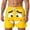 Yellow-Sorrowful face, variant on Men's Graphic Shorts Funny Face Print Beach Shorts Elastic Waisted Drawstring Summer Vacation Casual Pants Orange L