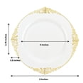 thumbnail image 3 of YOPTOP 10 Pack | Clear/Gold Baroque 8” Round Plastic Dessert Salad Plates  Disposable Tableware with Leaf Embossed Gold Rim,white/gold,10", 3 of 11