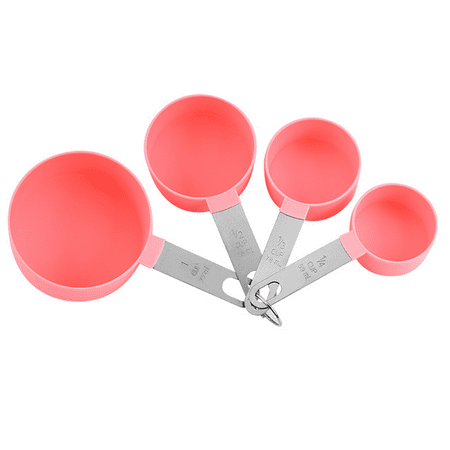

Measuring Cups Set Kitchen Gadgets Stackable Stainless Steel Handle Measuring Cups for Measuring Dry and Liquid Ingredient Pink