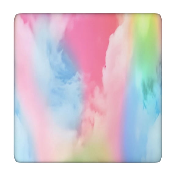 Colorful Tie Dye Pattern Square Fitted Tablecloth with Elastic Edge,Square Table Cover,Washable Elastic Table Cover for Home Kitchen Party Decor 34"x34"