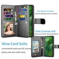 thumbnail image 3 of Njjex For Motorola Moto G Power 5G 2025 Wallet Case, Luxury PU Leather [9 Card Slots] Folio Cover with Detachable Magnetic Hard Case + Kickstand & Wrist Strap - Black, 3 of 6