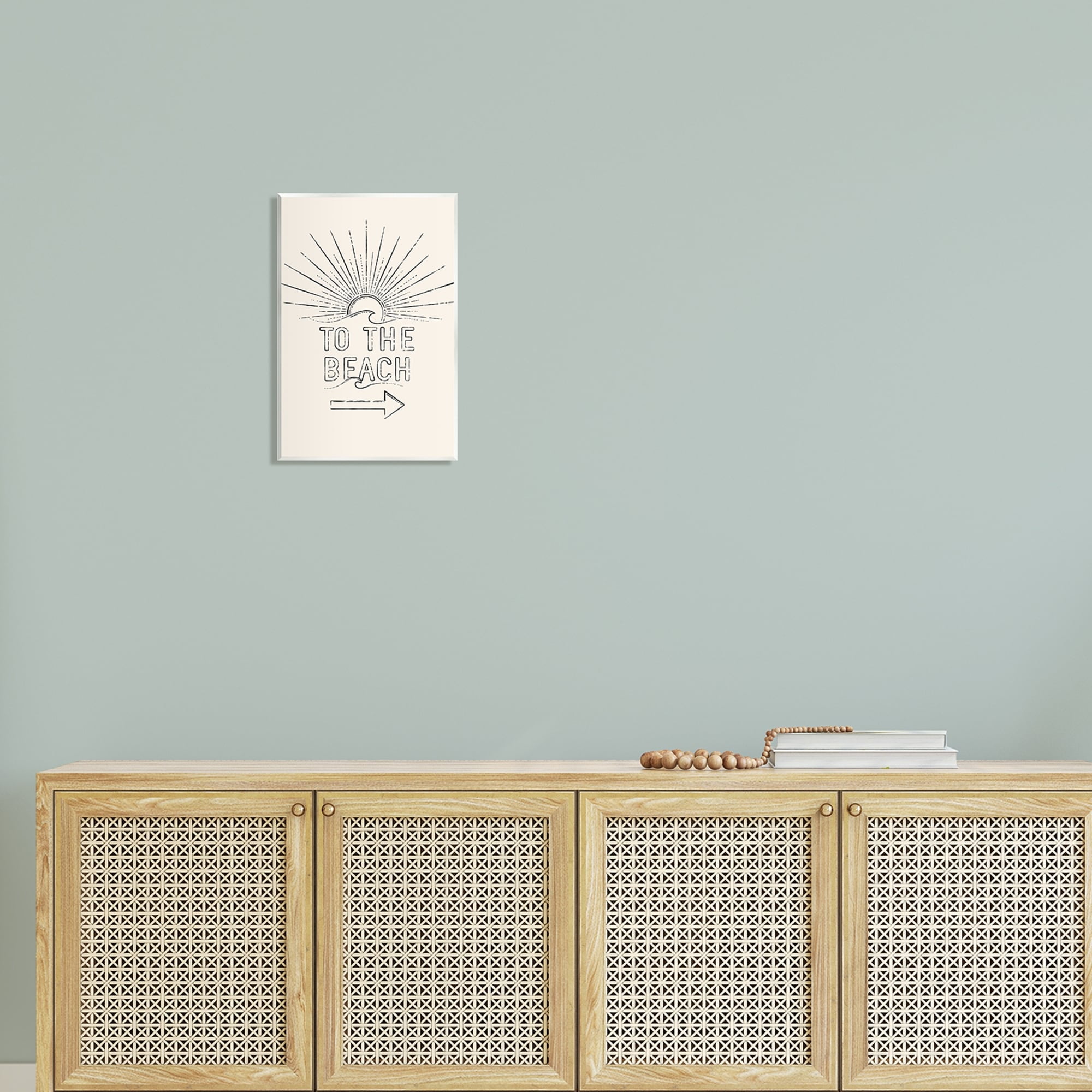 Stupell Industries To The Beach Weathered Vintage Sun Horizon Typography Graphic Art Unframed Art Print Wall Art, Design by JJ Design House LLC