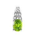 thumbnail image 2 of Mauli Jewels Engagement Necklace for Women 1.35 Carat Oval Shaped Peridot and Diamond Pendant 4-prong 10K White Gold, 2 of 4