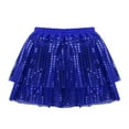 thumbnail image 3 of ZDHoor Girls Glittery Sequined Dance Tutu Skirt Hip Hop Latin Jazz Prom Dance Stage Performance Blue 10-12, 3 of 8