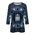 thumbnail image 4 of Bovemsi Tops for Women Trendy Soft Round‑Neck 3/4‑Sleeve Printed Blouse Fashion Outfits Clothes XXL, 4 of 4