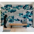 thumbnail image 3 of Tiptophomedecor Abstract Wallpaper Wall Mural - Sea Puzzle, 3 of 7