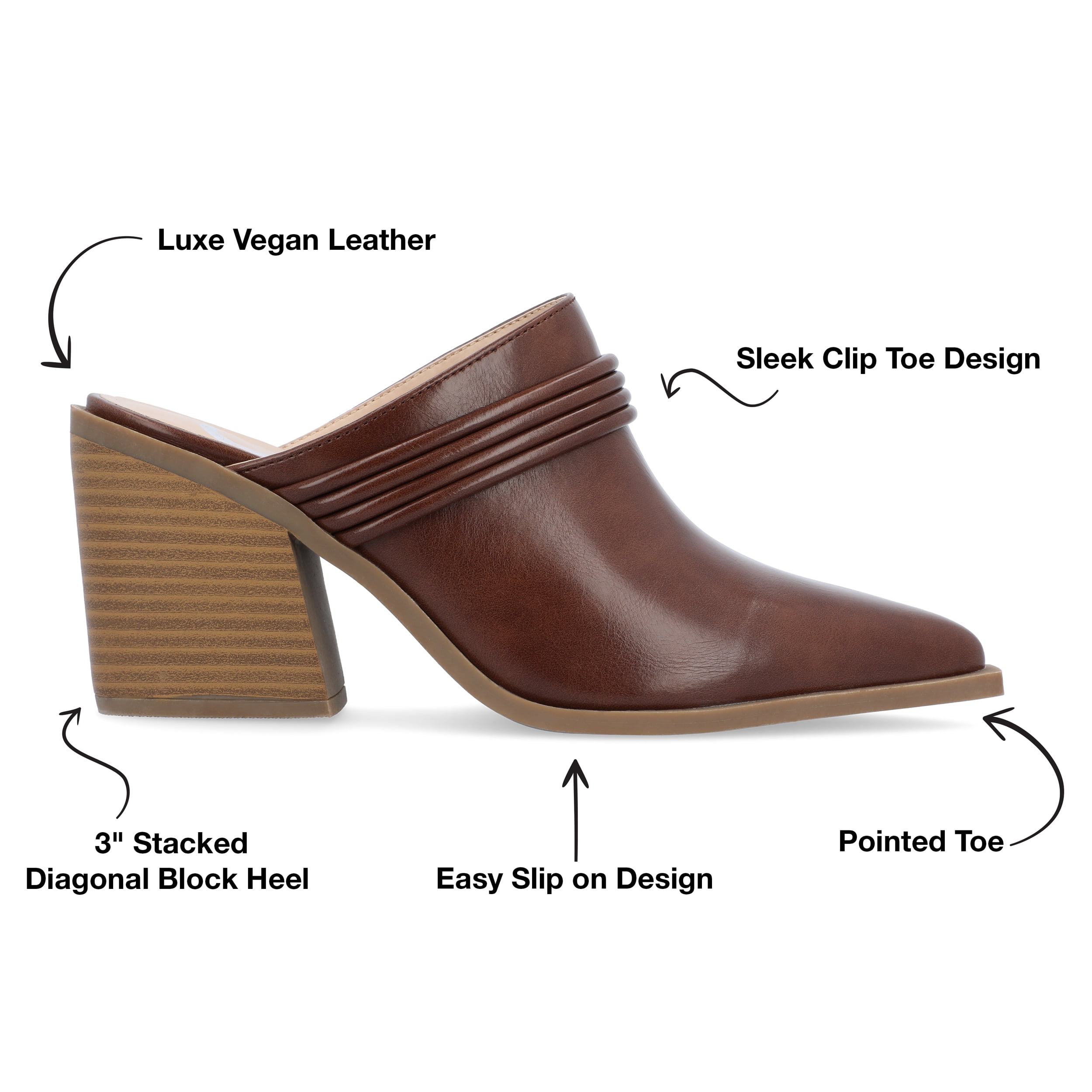 Journee Collection Womens Jinny Slip On Block Heel Mule Pump