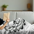 thumbnail image 3 of Cartoon Soft Flannel Fleece Throw Blanket, Sketchy Baby Lion Wildlife Character Safari Jungle Savanna Habitat Theme, Cozy Plush for Indoor and Outdoor Use, 50" x 70", Black White, by Ambesonne, 3 of 5